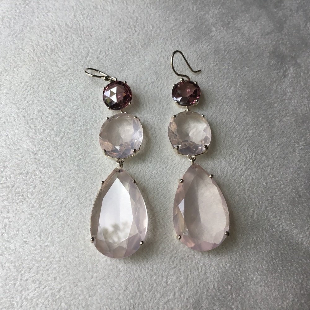 Ippolita Sliver and Pink Quartz Dangle Earrings